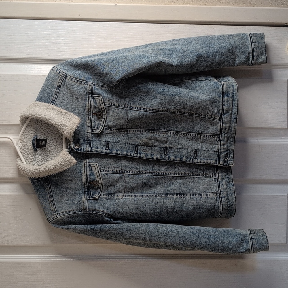 Denim Jacket - Imitation Fleece Lined - Button Down - Youth